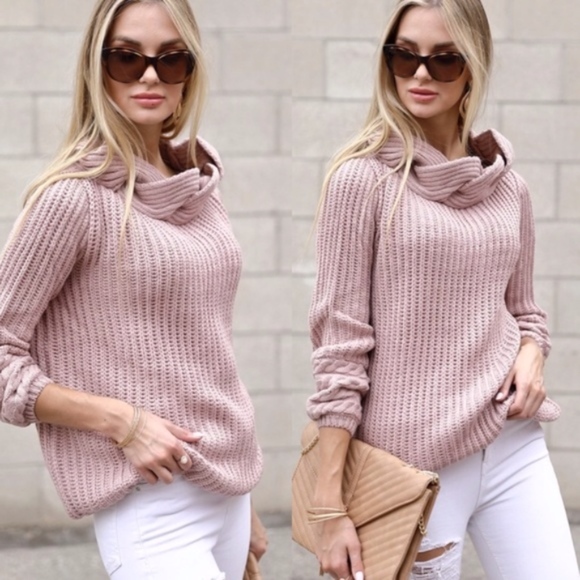 GEORGIA Turtleneck Knit Sweater - BLUSH - Picture 4 of 4